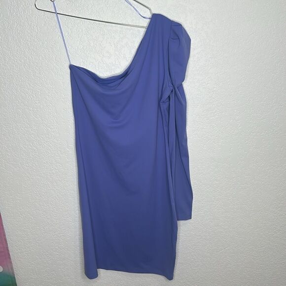 NWT Susana Monaco Pleated One Arm Dress Purple Orchid XL - Picture 6 of 14